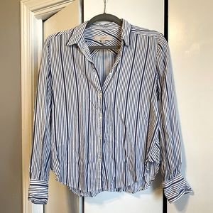Loft blue and white button up